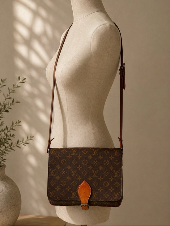 Louis Vuitton Handbags - Louis Vuitton Monogram Crossbody with Tan Leather Tab